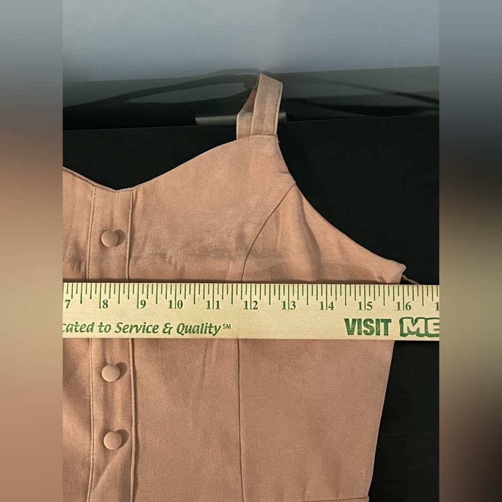 Elegant Tan Sleeveless Dress - Picture 10 of 10